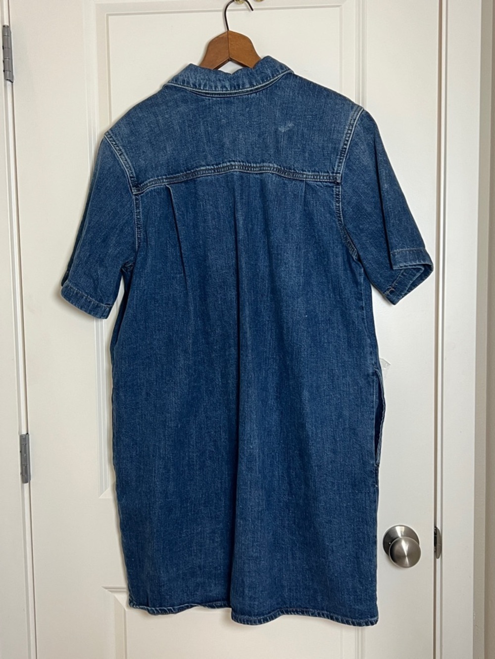 Universal Thread Denim Short Sleeve Button-Front Shirt Dress Large - Picture 2 of 6